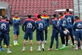 National Football Team of Romania during a training session against Spain Royalty Free Stock Photo