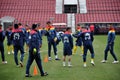 National Football Team of Romania during a training session against Spain Royalty Free Stock Photo