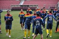 National Football Team of Romania during a training session against Spain Royalty Free Stock Photo