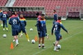 National Football Team of Romania during a training session against Spain Royalty Free Stock Photo