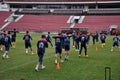 National Football Team of Romania during a training session against Spain Royalty Free Stock Photo