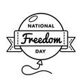 National Freedom day greeting emblem