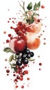 National Fruit Compote Day Vibrant watercolor fruit composition with apple Royalty Free Stock Photo