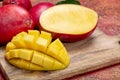 National fruit of India, Pakistan, and Philippines tropical organic ripe red mango ready to eat Royalty Free Stock Photo