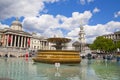 National Gallery and Trafalgar Square with lots of tourists Royalty Free Stock Photo