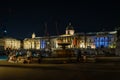 The National Gallery, Trafalgar Square at night in London, England, UK Royalty Free Stock Photo