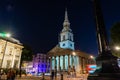 The National Gallery, Trafalgar Square at night in London, England, UK Royalty Free Stock Photo