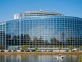 National Gendarmerie boat near European Parliament facade during