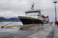 National Geographic Explorer moored at Ushuaia, Argentina