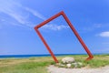 National geographic like Red metal frame at Taitung, Taiwan