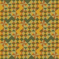 National geometric seamless background. Tribal colorful vector pattern of rhombus and zigzags . Colors of spices, saffron, mustard Royalty Free Stock Photo