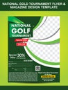 national gold golf flyer template Royalty Free Stock Photo
