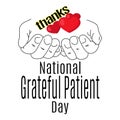 National Grateful Patient Day, idea for a postcard or a banner with gratitude