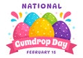 National Gumdrop Day Vector Illustration on February 15 with Delicious Candies Brightly Colored Dome Shaped in Flat Cartoon