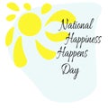 National Happiness Happens Day, postcard for a good mood with a sunny sky