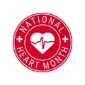 National heart month concept in flat style