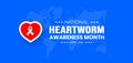 National Heartworm Awareness Month background or banner design template
