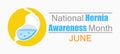 National Hernia awareness month concept vector. Medical eventin June