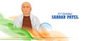 National Hero and freedom fighter Sardar Vallabhbhai Patel, Iron man of India for National Unity Day on 31 October Royalty Free Stock Photo