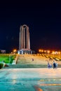 National Heroes Memorial at night in Carol Park - Bucharest, Romania, 2023