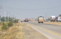 National Highway Agra Mumbai Road and Transport Cargo  Vehicles Royalty Free Stock Photo