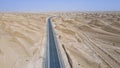 National Highway 315 across the Gobi Desert in Qinghai, China