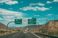 National highway origin sign on sunny day in usa Royalty Free Stock Photo