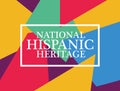 National hispanic heritage label in multicolor background Royalty Free Stock Photo
