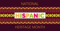 National Hispanic Heritage Month celebrated from 15 September to 15 October USA. Latino American poncho ornament vector