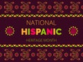 National Hispanic Heritage Month celebrated from 15 September to 15 October USA. Latino American poncho ornament vector for Royalty Free Stock Photo