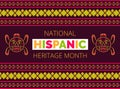 National Hispanic Heritage Month celebrated from 15 September to 15 October USA. Latino American poncho ornament vector for Royalty Free Stock Photo