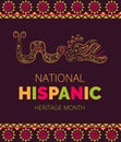 National Hispanic Heritage Month celebrated from 15 September to 15 October USA Royalty Free Stock Photo