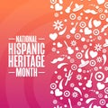 National Hispanic Heritage Month. Holiday concept. Template for background, banner, card, poster with text inscription