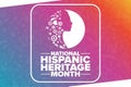 National Hispanic Heritage Month. Holiday concept. Template for background, banner, card, poster with text inscription Royalty Free Stock Photo