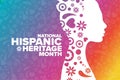 National Hispanic Heritage Month. Holiday concept. Template for background, banner, card, poster with text inscription Royalty Free Stock Photo