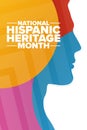 National Hispanic Heritage Month. Holiday concept. Template for background, banner, card, poster with text inscription Royalty Free Stock Photo