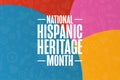 National Hispanic Heritage Month. Holiday concept. Template for background, banner, card, poster with text inscription Royalty Free Stock Photo