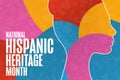 National Hispanic Heritage Month. Holiday concept. Template for background, banner, card, poster with text inscription Royalty Free Stock Photo