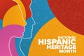 National Hispanic Heritage Month. Holiday concept. Template for background, banner, card, poster with text inscription Royalty Free Stock Photo