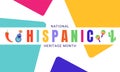 National Hispanic Heritage Month horizontal banner template decorated with the attributes of Latin American culture like