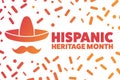 National Hispanic Heritage Month. September 15 to October 15. .Holiday concept. Template for background, banner, card Royalty Free Stock Photo