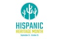 National Hispanic Heritage Month. September 15 to October 15. .Holiday concept. Template for background, banner, card Royalty Free Stock Photo