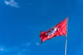 National Historical Flag of Lithuania in the form of a rider on a horse on a red background Royalty Free Stock Photo