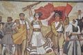 National History Museum, detail view over the exterior mosaic, Tirana, Albania Royalty Free Stock Photo