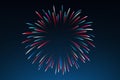 National holiday of the usa. Starry sky background, fireworks in colors of american flag. 4th july us independence day. Happy Royalty Free Stock Photo