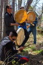 The national holidays 1. Performance of group of young Itelmens (Kamchadals): playing tambourin