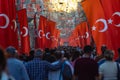 National holidays of Turkiye concept photo. Turkish people with Turkish flags