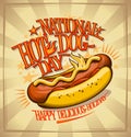 National hot dog day vector banner design concept Royalty Free Stock Photo