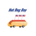 National hot dog day vector flat banner Royalty Free Stock Photo