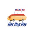 National hot dog day vector flat banner Royalty Free Stock Photo